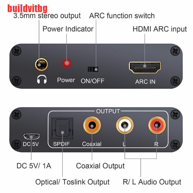 Bộ Chuyển Đổi Âm Thanh Từ Cổng Hdmi Arc Sang Analog Spdif Rca 3.5mm Gvq