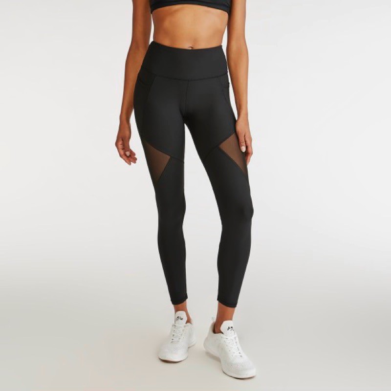 Quần legging nữ phối lưới