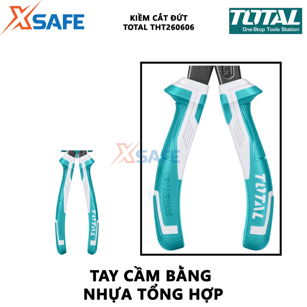 Kìm càng cua TOTAL THT260606 kềm cắt đứt Kích cỡ dài 160mm (6&quot;), hợp kim cứng, mũi kìm khỏe, tay cầm làm bằng nhựa tổng