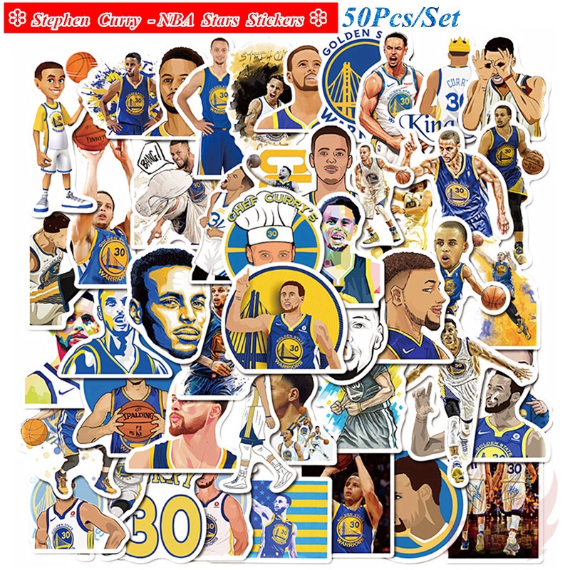 Set 50 sticker dán trang trí hình ngôi sao bóng rổ Stephen Curry