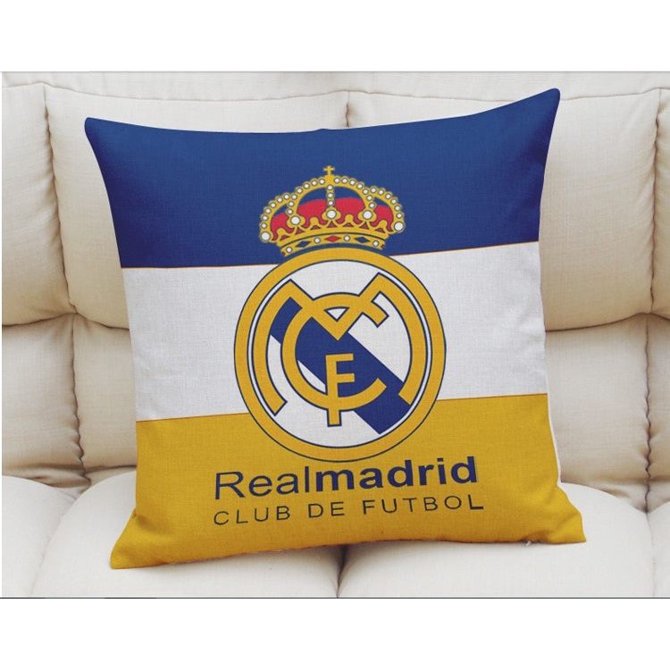 Gối vuông in logo câu lạc bộ Manchester United, Chelsea, Barcelona, Real Madrid, Arsenal