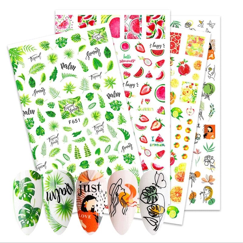 Miếng Dán Trang Trí Móng Tay Hình Trái Cây Xinh Xắn