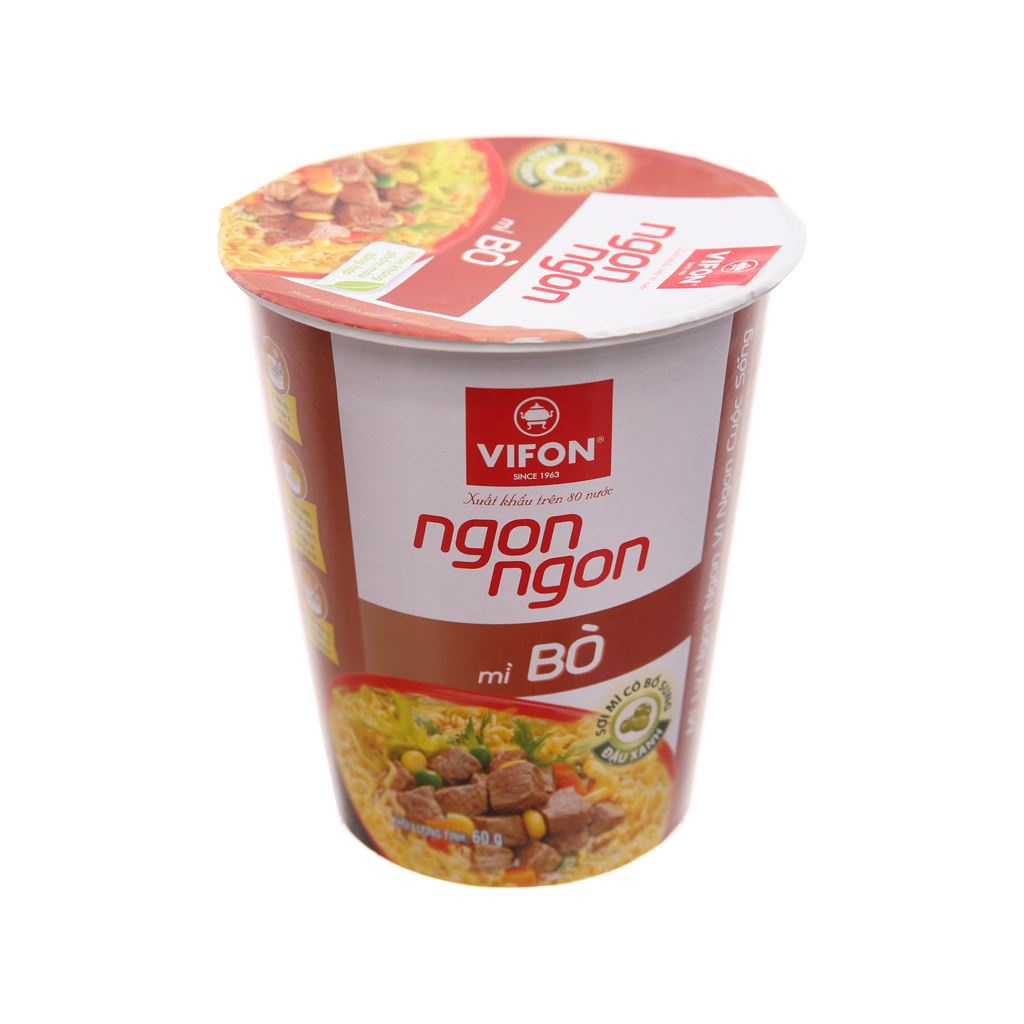 Thùng 24 ly Mì bò Vifon Ngon Ngon ly 60g