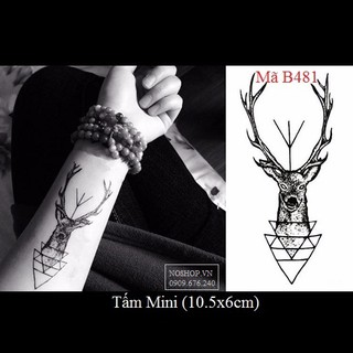 Xăm dán Tattoo sừng hươu B481