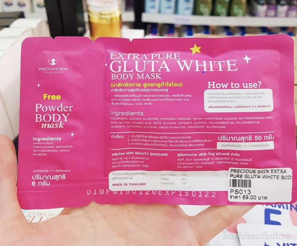 Gói ủ trắŉg toàn thân Extra Pure Gluta White Body Mask