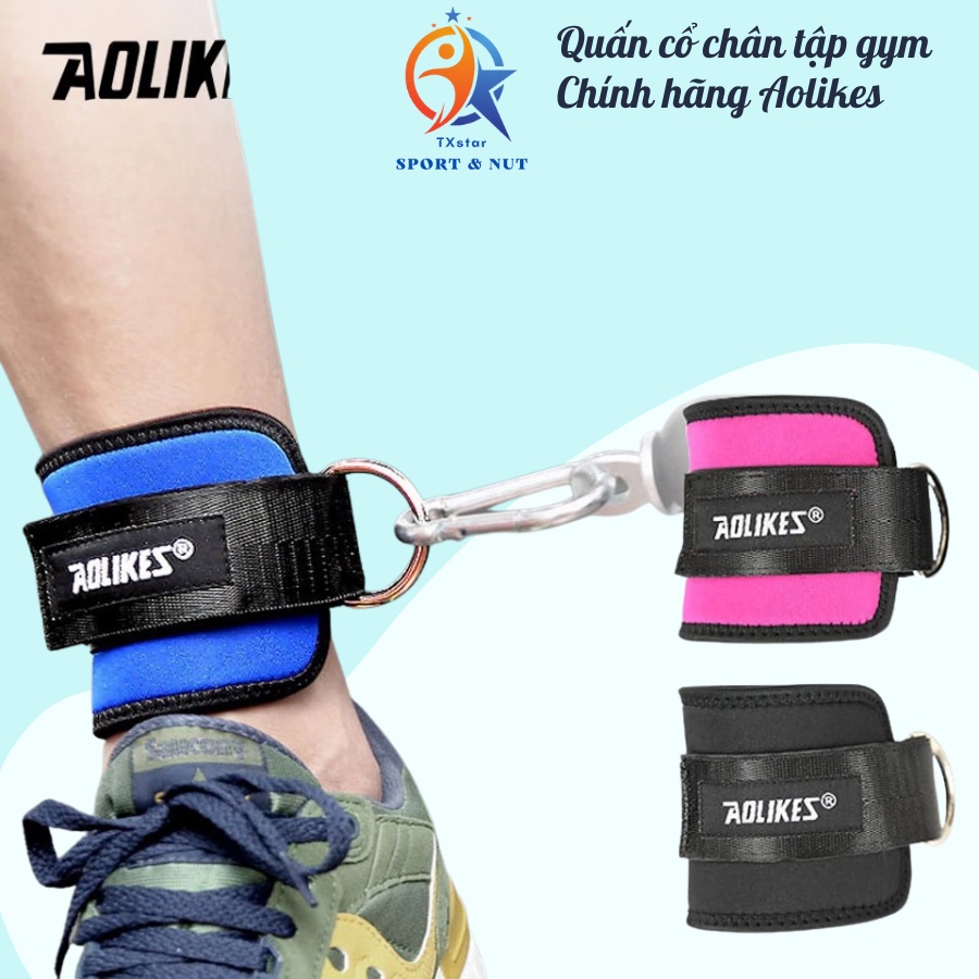 Quấn cổ chân tập gym tập chân mông với cáp chính hãng Aolikes 7129