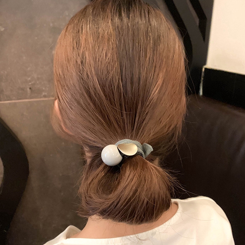 Dây Buộc Tóc Co Dãn Màu Trơn Xinh Xắn Cho Nữ