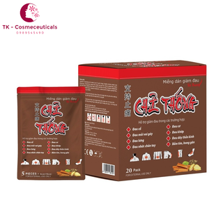 Miếng dán giảm đau chỉ thống hỗ trợ giảm đau cổ vai gáy, đau lưng, chân tay, bầm tím bong gân - túi 5 miếng dán