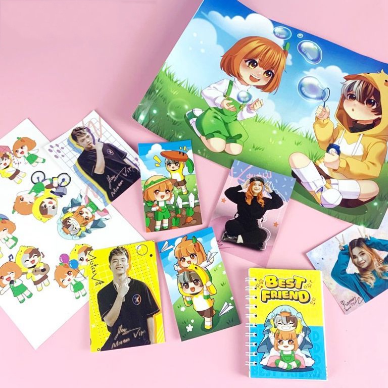 Poster, sổ tay, sticker Hero team bộ hình Mister và Kamui