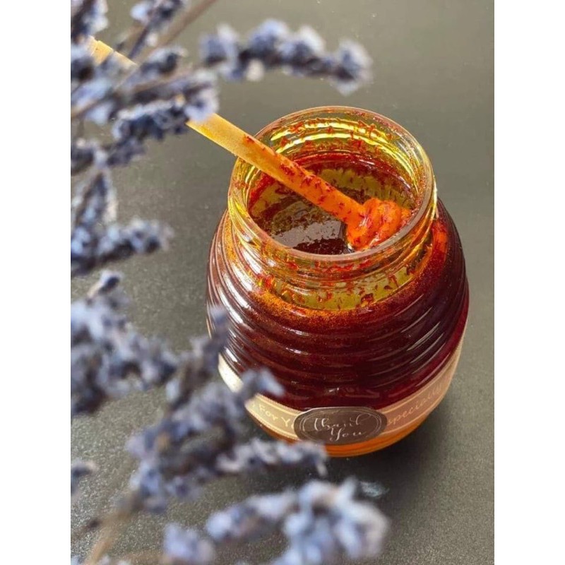 Saffron ngâm mật ong bạc hà - hũ 180ml và 3g saffron Tây Á