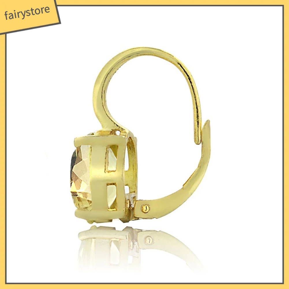 Khuyên Tai Đính Đá Hình Oval Thời Trang Thanh Lịch Dành Cho Nữ