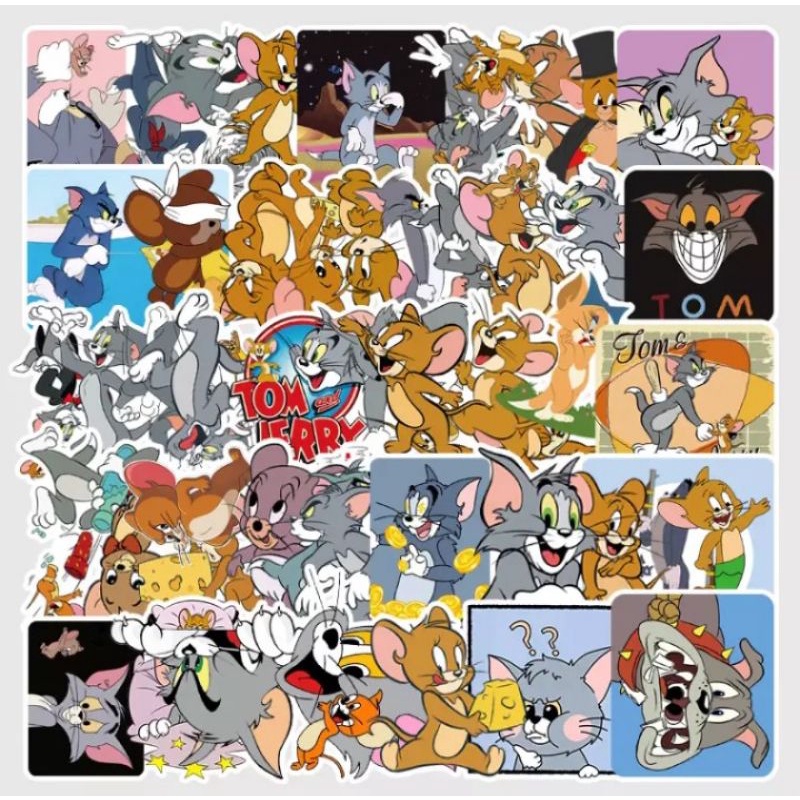 Set 50 hình dán trang trí chủ đề Tom&Jerry