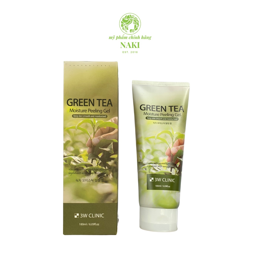 Tẩy Tế Bào Chết Trà Xanh 3W Clinic Green Tea Moisture Peeling Gel 180ml