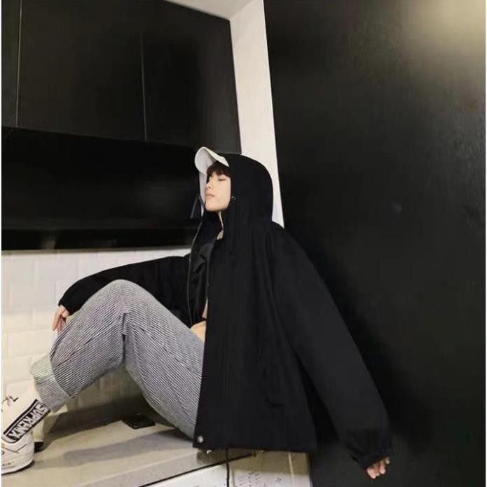 Áo khoác dù unisex form rộng in mặt trăng nam nữ thời trang kmg