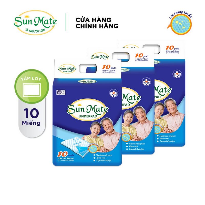 [Mã FMCGMALL giảm 8% đơn từ 250K] Combo 3 miếng lót SunMate 10 miếng