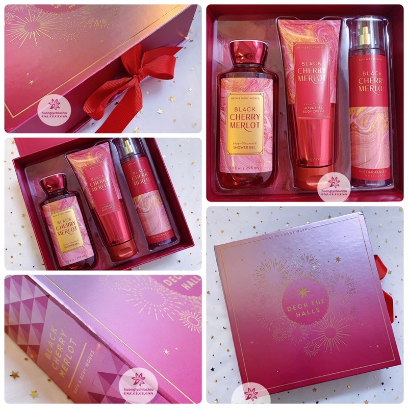 Set Body mist + lotion + gel tắm fullsize Bath and body works  Warm Vanilla sugar, a thousand wishes, rose, gingham