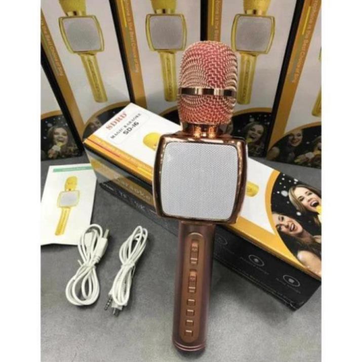 Mic Karaoke SD-16 hàng LOẠI 1, micro hát karaoke blutooth, âm thanh chuẩn, loa to, nhiều màu