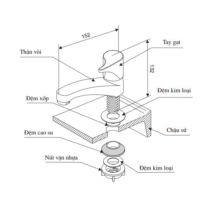 Vòi Lavabo lạnh Đơn – Vòi Nước Lavabo dấu hỏi