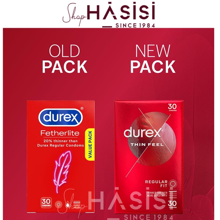 Bao Cao Su Siêu Mỏng DUREX - Fetherlite 20% Thinner Than Durex Regular Condoms (Bao Cao Su - 30 Cái)
