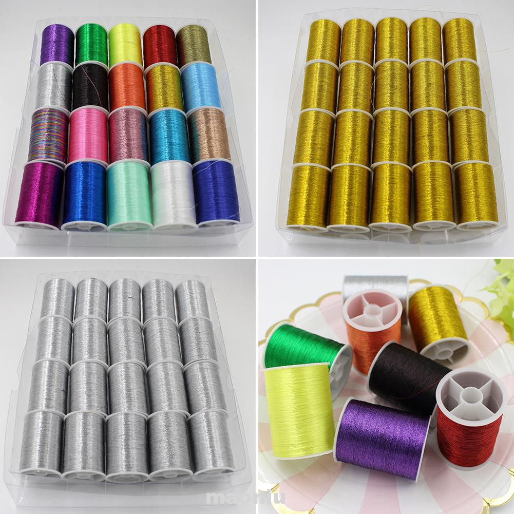 Hộp chỉ thêu may trang trí kim tuyến lấp lánh