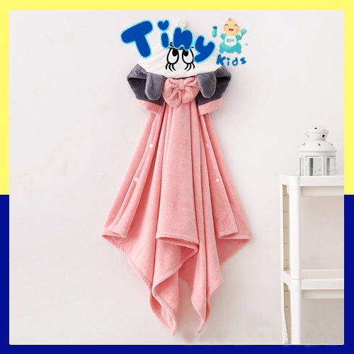 Áo choàng tắm cho bé,khăn tắm có mũ hàn quốc cho bé – Tiny Kids