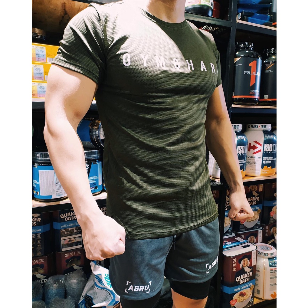 Áo thun tập gym nam gymshark – áo thun thể thao nam gymshark cao cấp v13