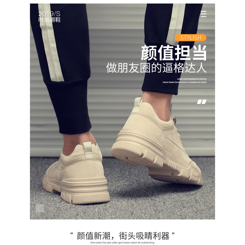 Giày thể thao nam da lộn cổ thấp a042