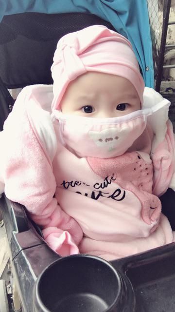 Khẩu Trang Sợi Tre 6 Lớp Buộc Dây Cho Bé 0-5 Tuổi