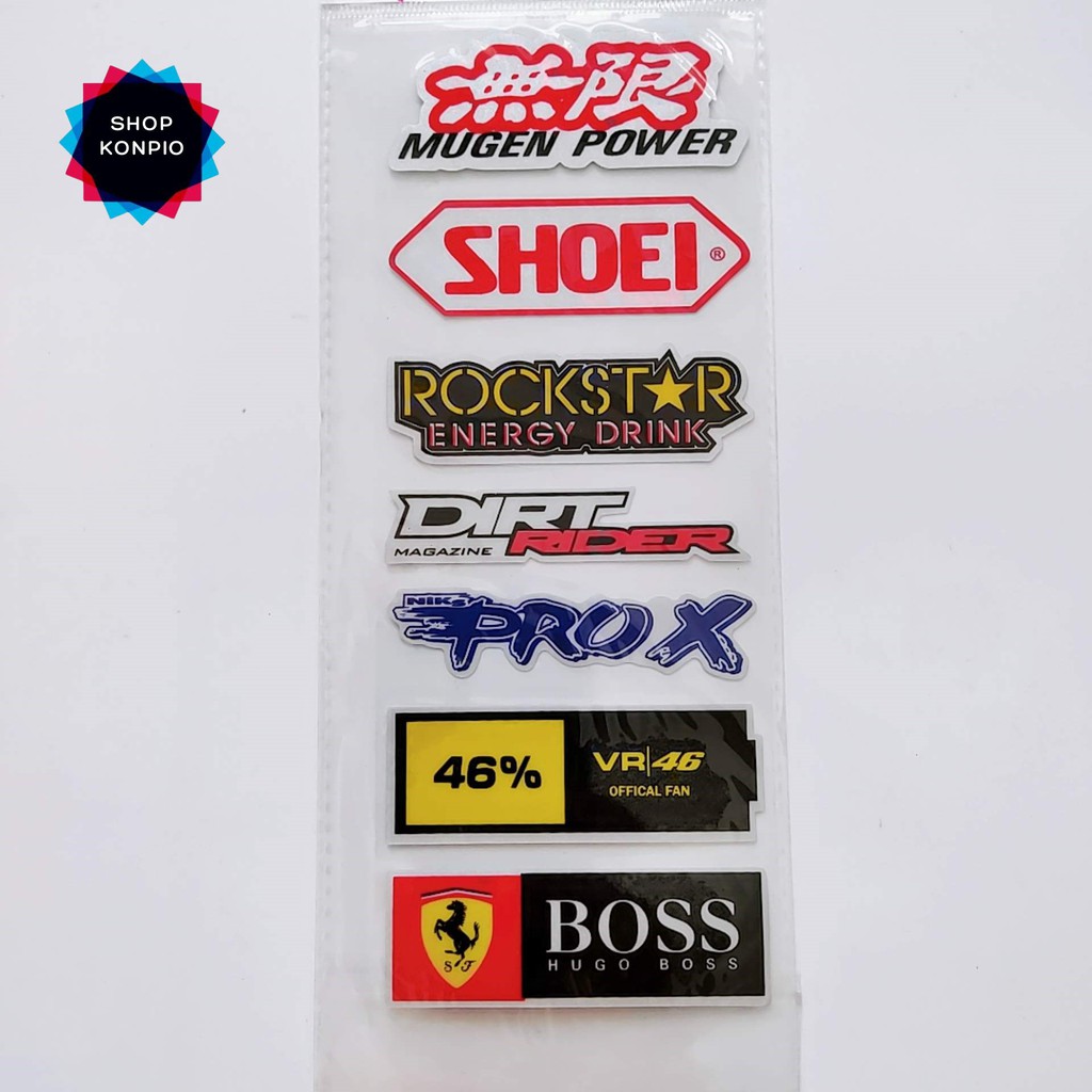 Bộ Tem Sticker Phản Quang Prox Mugen Power Cao Cấp Dán Xe Máy, Ô Tô, Mũ Bảo Hiểm, Chống Thấm Nước, Chống Bay Màu