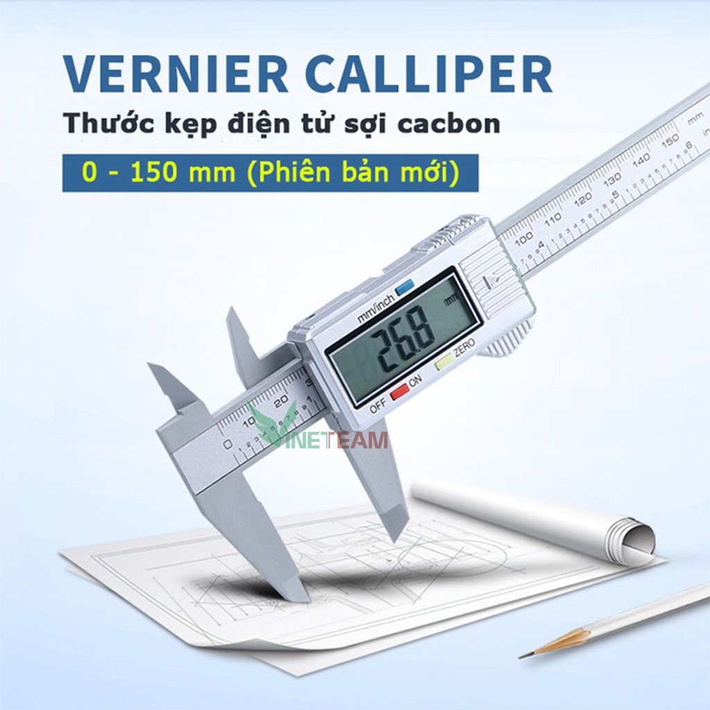 Thước Kẹp Điện Tử Đo Đường Kính Sợi Nhựa Carbon Syntek 150mm -dc4339