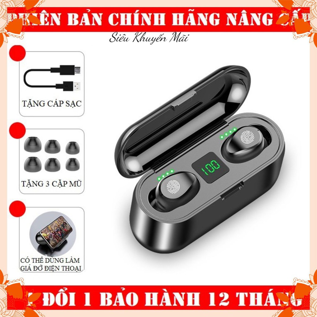 Tai Nghe Bluetooth 5.0 Amoi F9 Không Dây True Wireless Bản Quốc Tế Nút Cảm Ứng Kiêm Sạc Pin Dự Phòng janna.shop4
