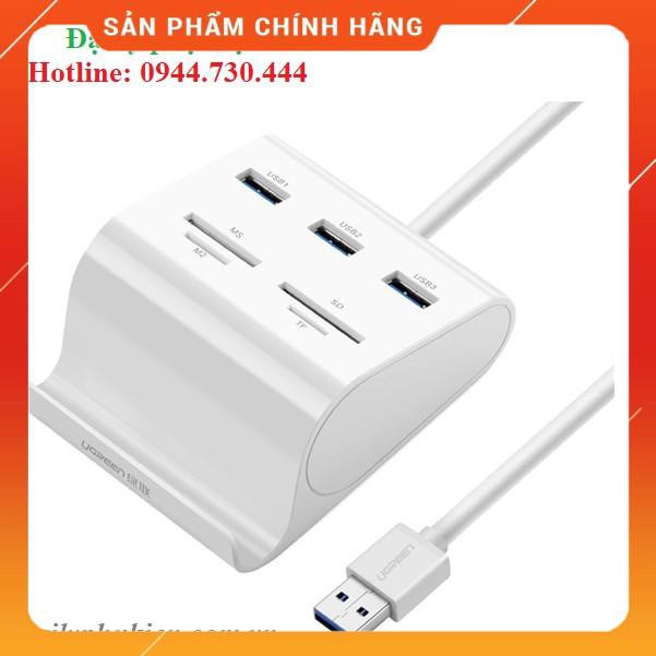 [Mã SKAMPUSHA7 giảm 8% đơn 250k]Bộ chia 3 cổng USB 3.0 dài 50cm kèm đọc thẻ nhớ SD,TF Ugreen 30342 dailyphukien