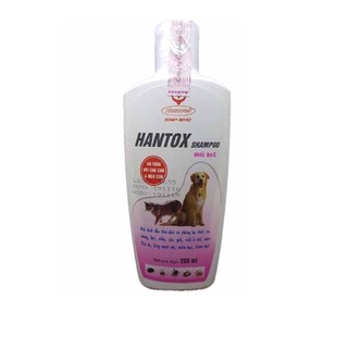 Sữa Tắm Trị Ve Rận Bọ Chét Mượt Lông cho chó con và mèo con Hantox Shampoo Hồng Nhũ Bạc 200m