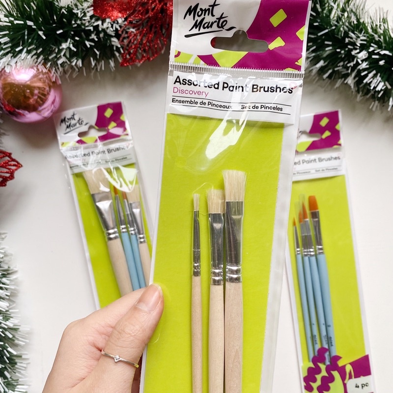 Set/Bộ cọ vẽ Assorted Brushes 4pc đa năng hãng Mont Marte xuất xứ từ Úc