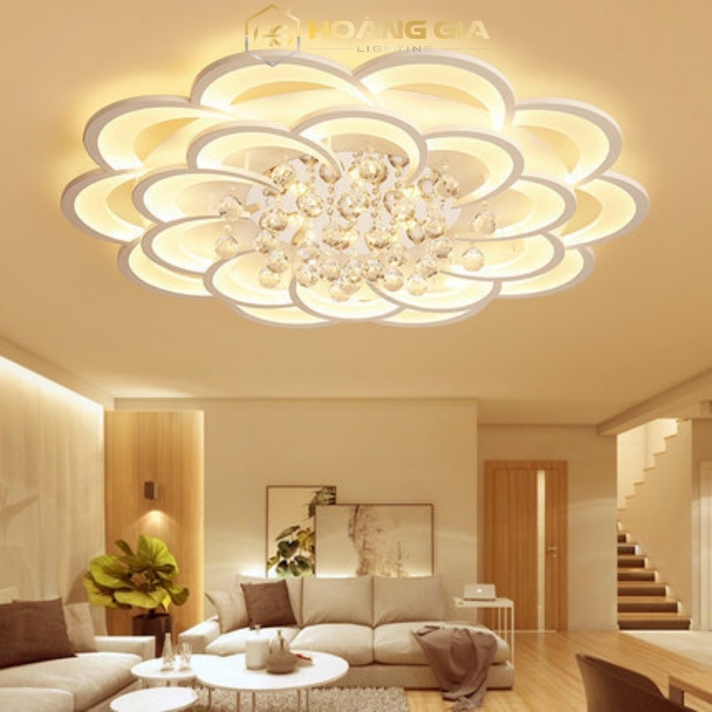 Đèn Ốp Trần - HG Lighting - LED Hình Hoa Pha Lê 20 Cánh DH023 - 3 Chế Độ Ánh Sáng -Hàng Xuất Âu Cao Cấp