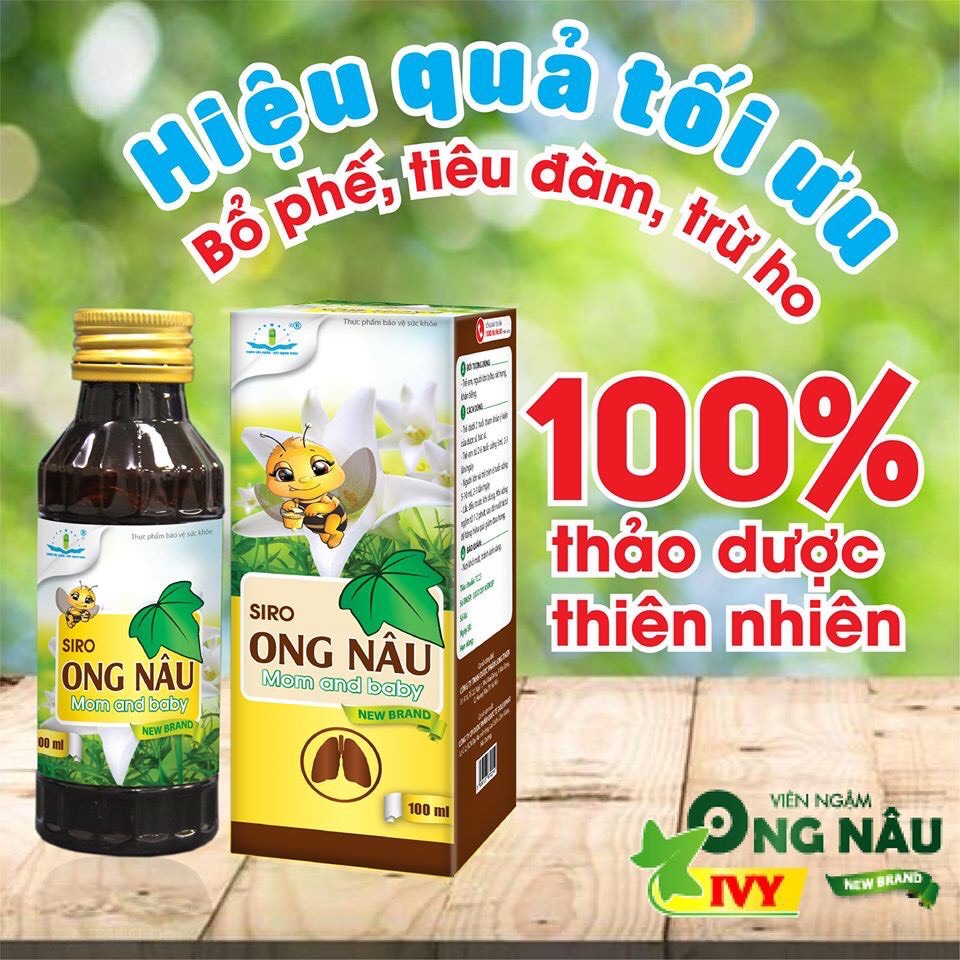 Siro Ong Nâu Mom And Baby Giảm Ho, Đau Họng, Khản Tiếng, Tiêu Đờm Chai 100ml