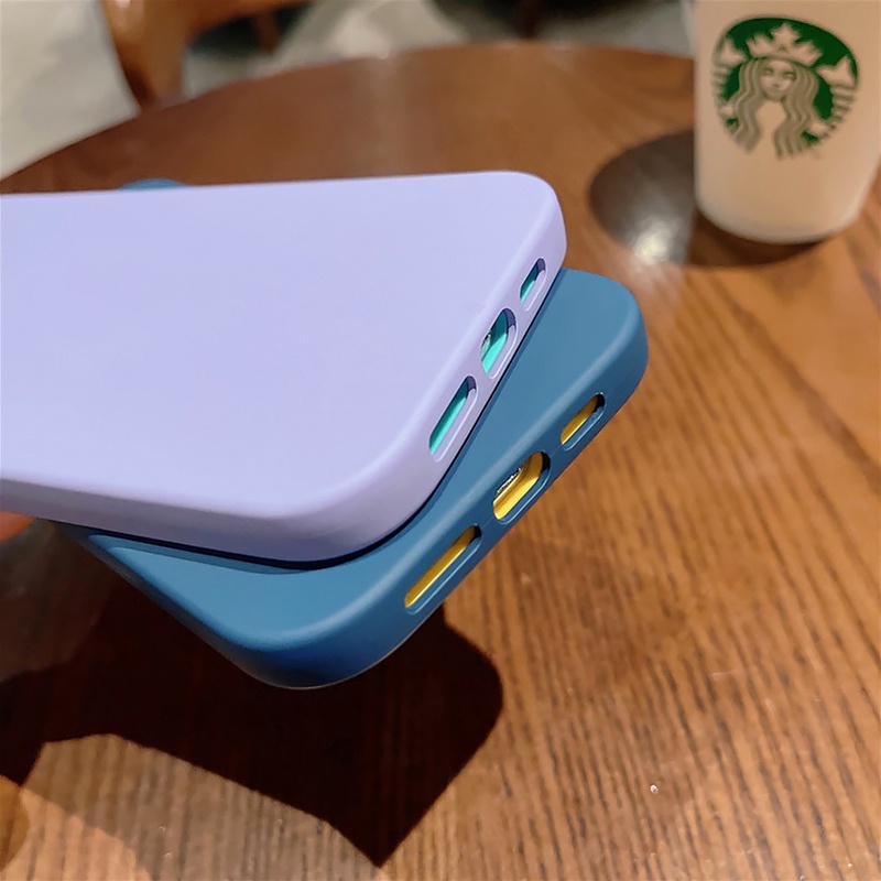 【Có logo】 Vỏ điện thoại chống sốc 3 trong 1 silicon lỏng cho iPhone 13 12 11 Pro Max XS XR X 8 7 Plus + SE 2020 Vỏ điện thoại thân thiện với da