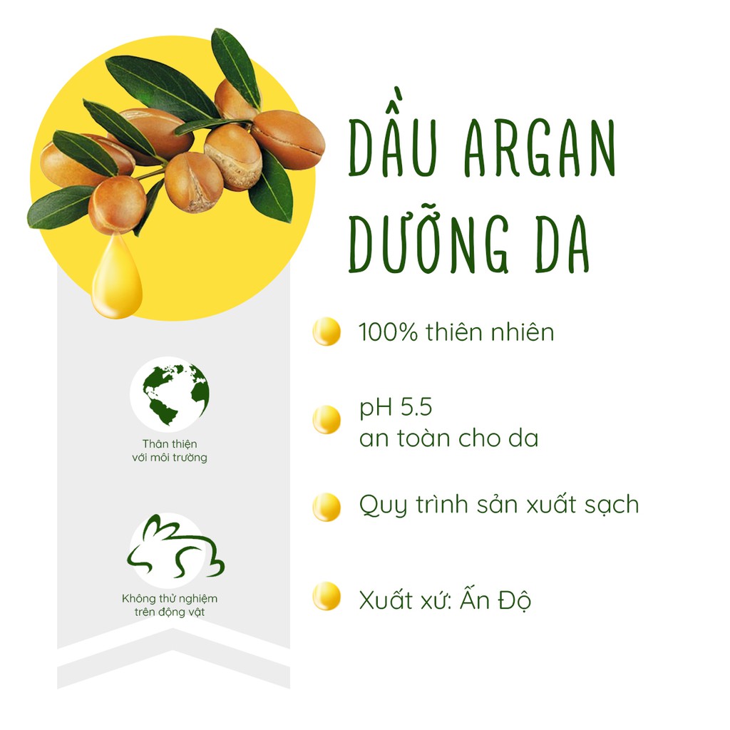 Dầu Argan giúp giảm da khô chống lão hóa giảm nếp nhăn và làm mềm min da PUREVESS 50ml