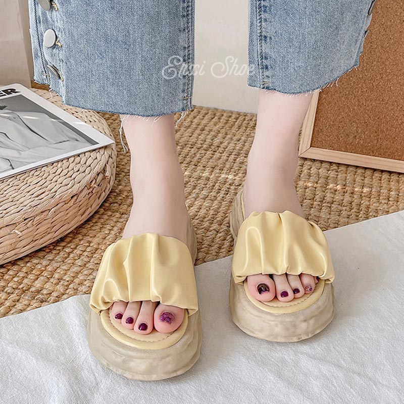 Dép Nữ Đế Dày Quai Ngang Thời Trang