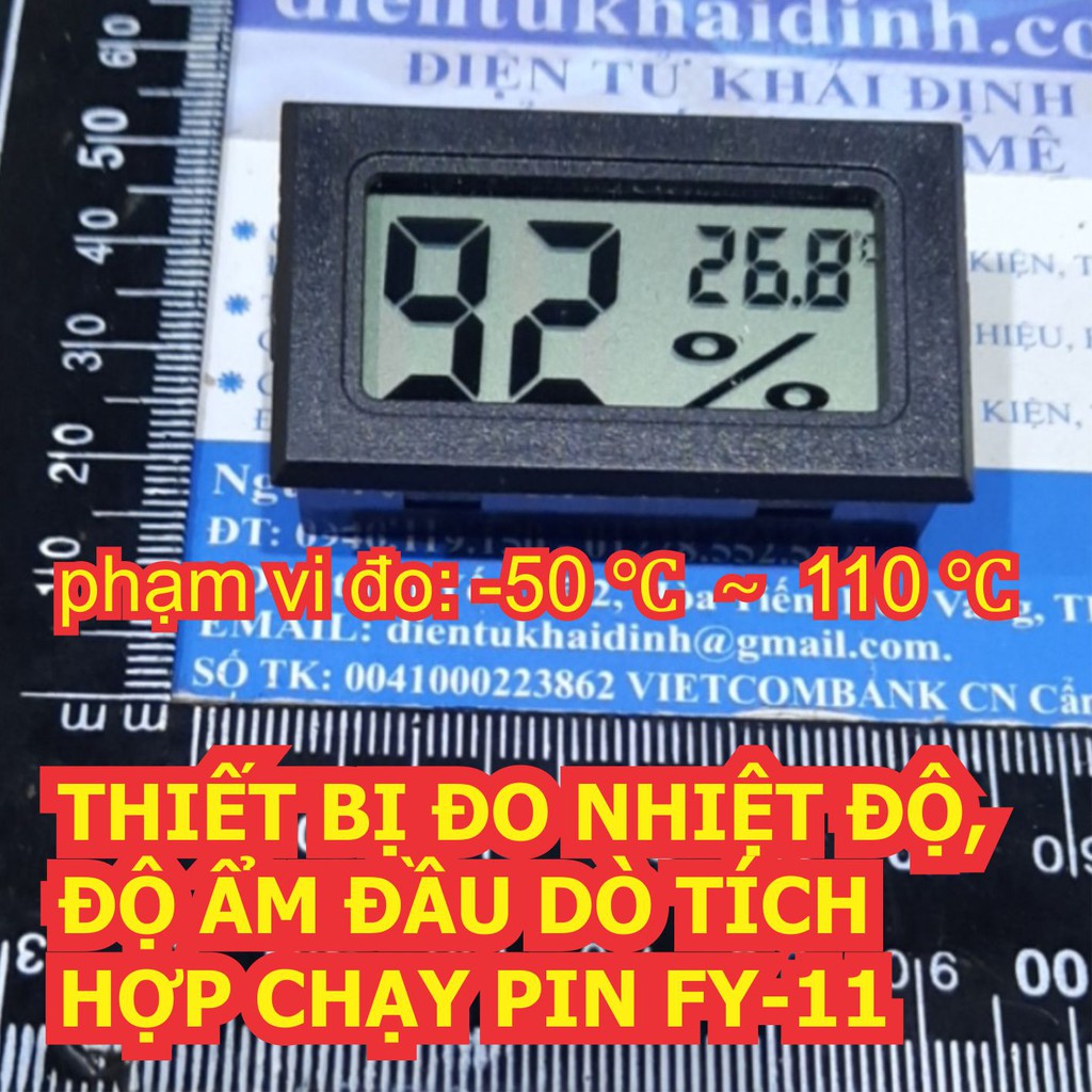 THIẾT BỊ ĐO NHIỆT ĐỘ, ĐỘ ẨM ĐẦU DÒ TÍCH HỢP CHẠY PIN FY-11 kde6964