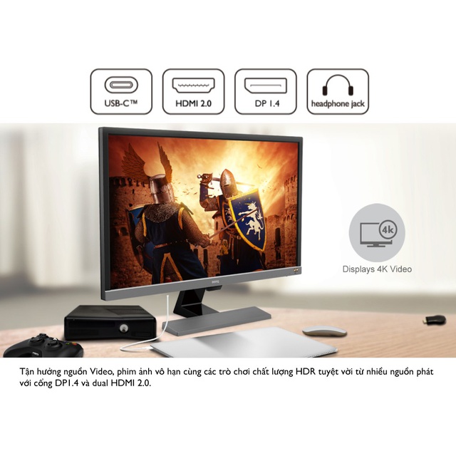 [Mã ELRESHOCK giảm 10% đơn 100K] Màn hình BenQ EL2870U 28 inch 4K QHD 3840 x 2160 1ms 60Hz TN Freesync Speaker 2Wx2 | BigBuy360 - bigbuy360.vn