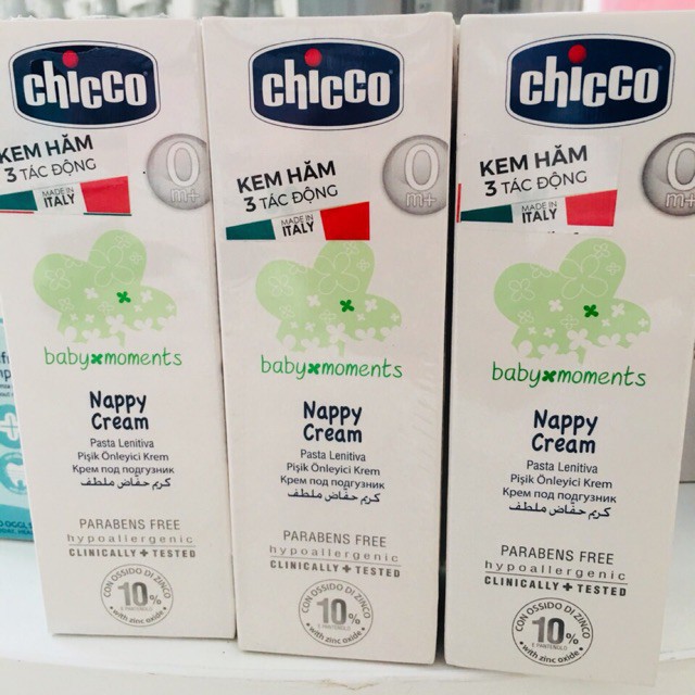 Kem Hăm Tã 3 Tác Động Giúp Bảo Vệ Da, Cấp Ẩm, Ngừa Hăm, Giảm Ngứa (Cho Bé Từ 0m+) Chicco Ý - 100ml