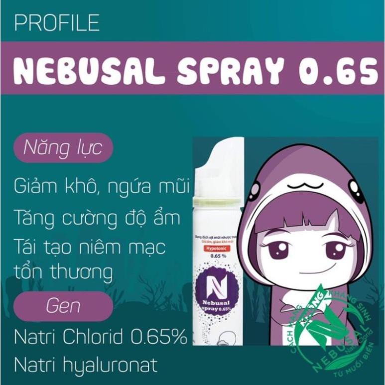 Nebusal - Xịt vệ sinh mũi, nghẹt mũi, sổ mũi, vệ sinh tai