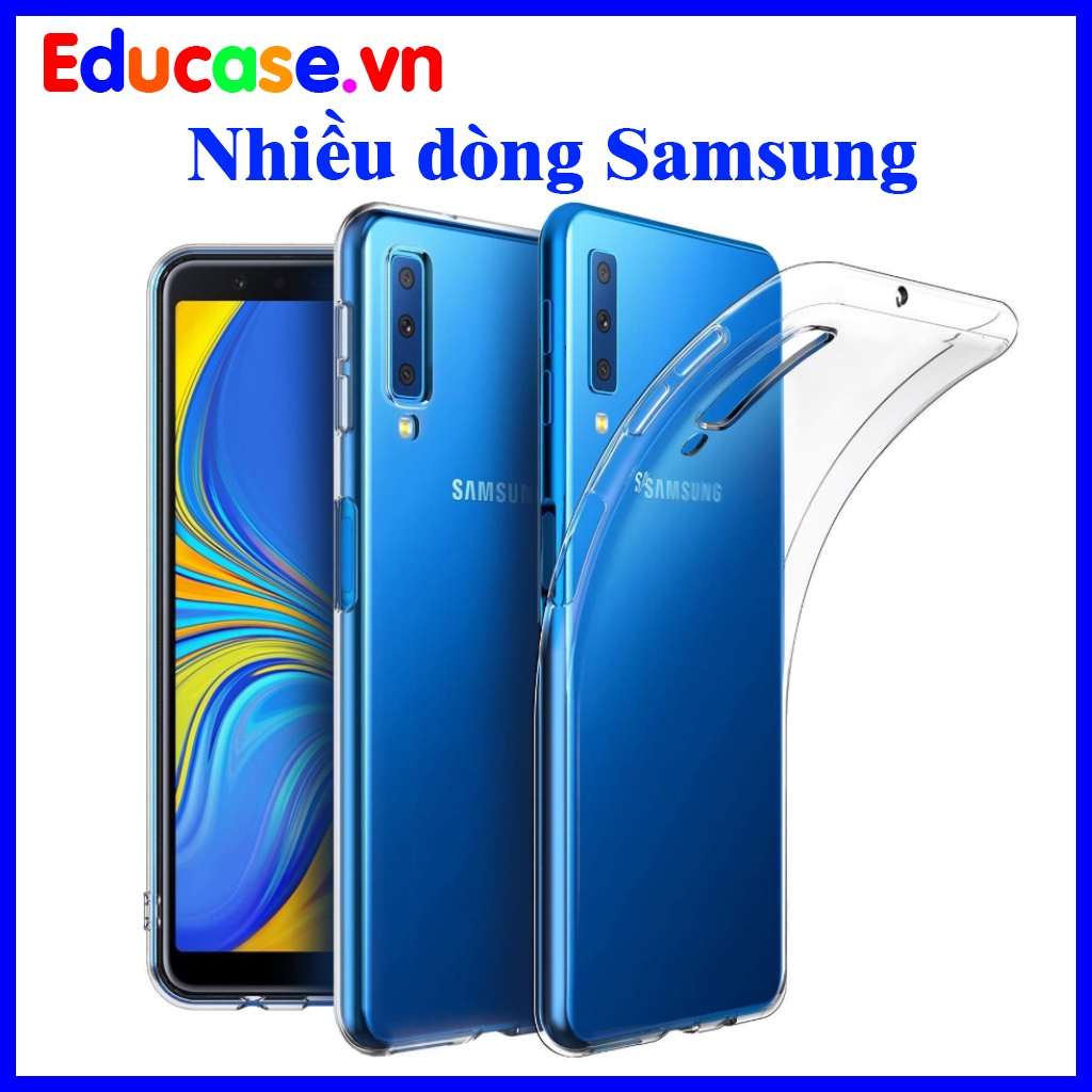 Ốp lưng dẻo Samsung A7-2018, A51- 2020, J4 plus, A70, A30, J8-2018, A8 plus dẻo trong suốt tặng kèm kính cường lực.