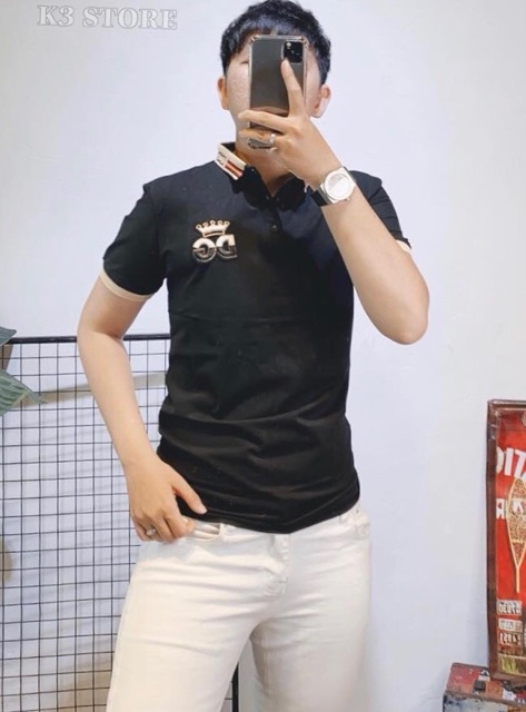 Áo thun nam cổ trụ | Áo thun nam cổ bẻ thêu logo sắc nét | BigBuy360 - bigbuy360.vn