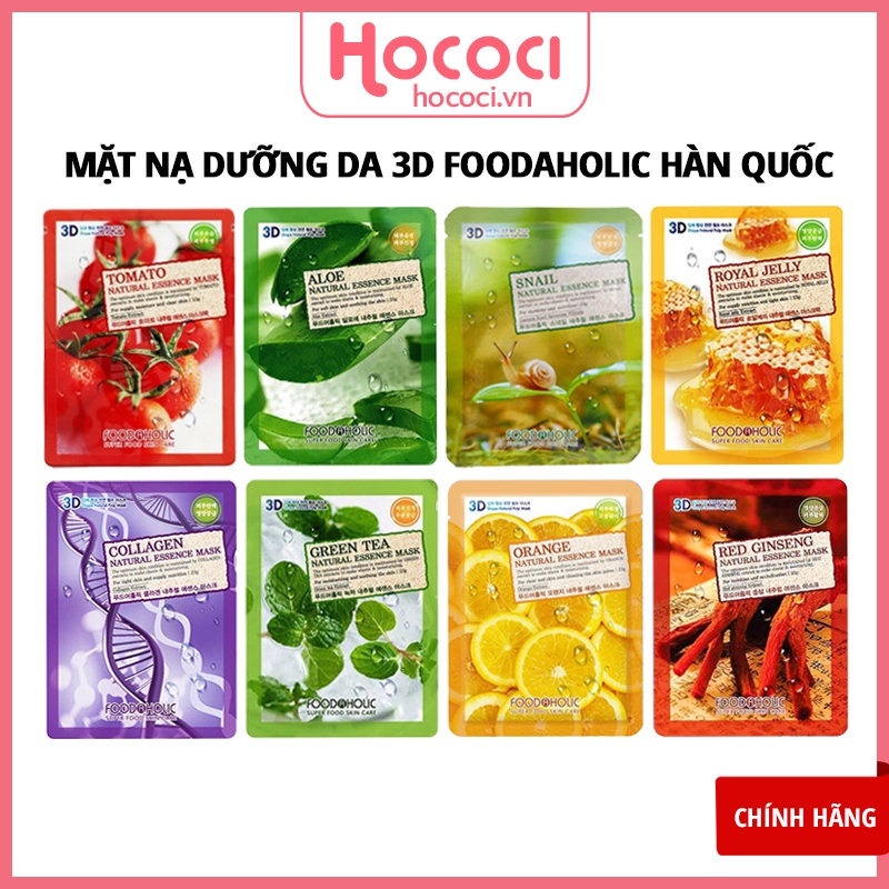 ✅[CHÍNH HÃNG] Mặt Nạ Thiên Nhiên 3D Foodaholic Hàn Quốc