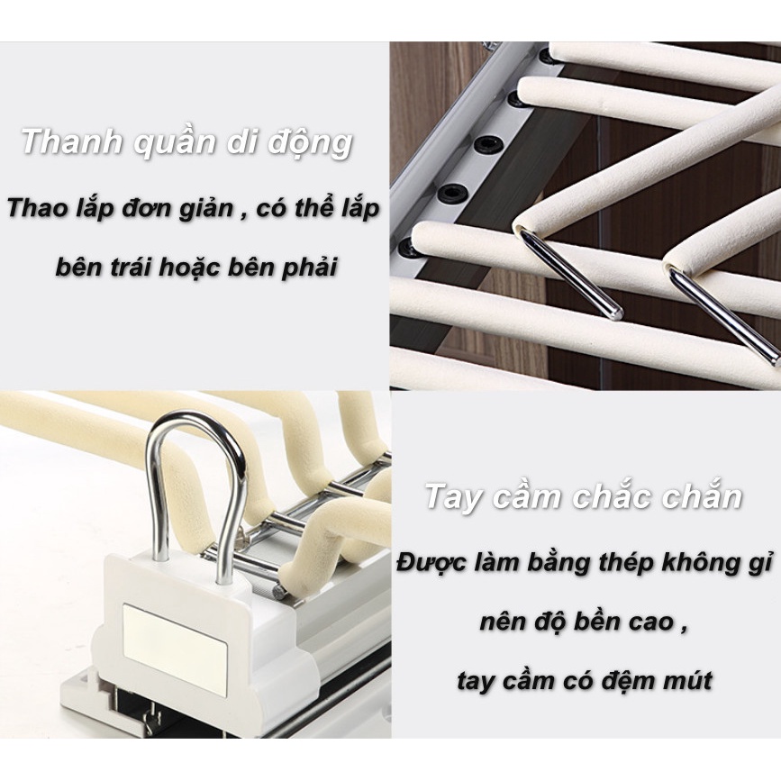 GIÁ TREO QUẦN ÁO ÂM TỦ PHIÊN BẢN NÂNG CẤP