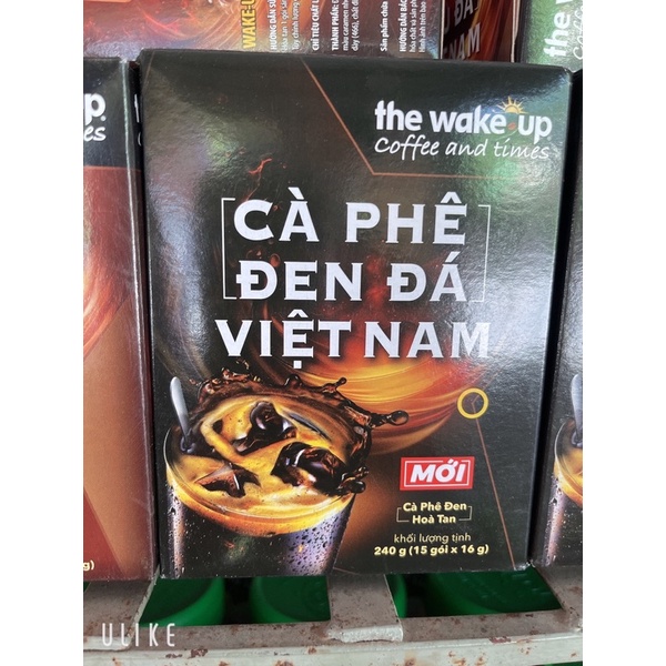 Cafe Wake Up Đen Đá , Nâu Đá Việt Nam Hộp 240g