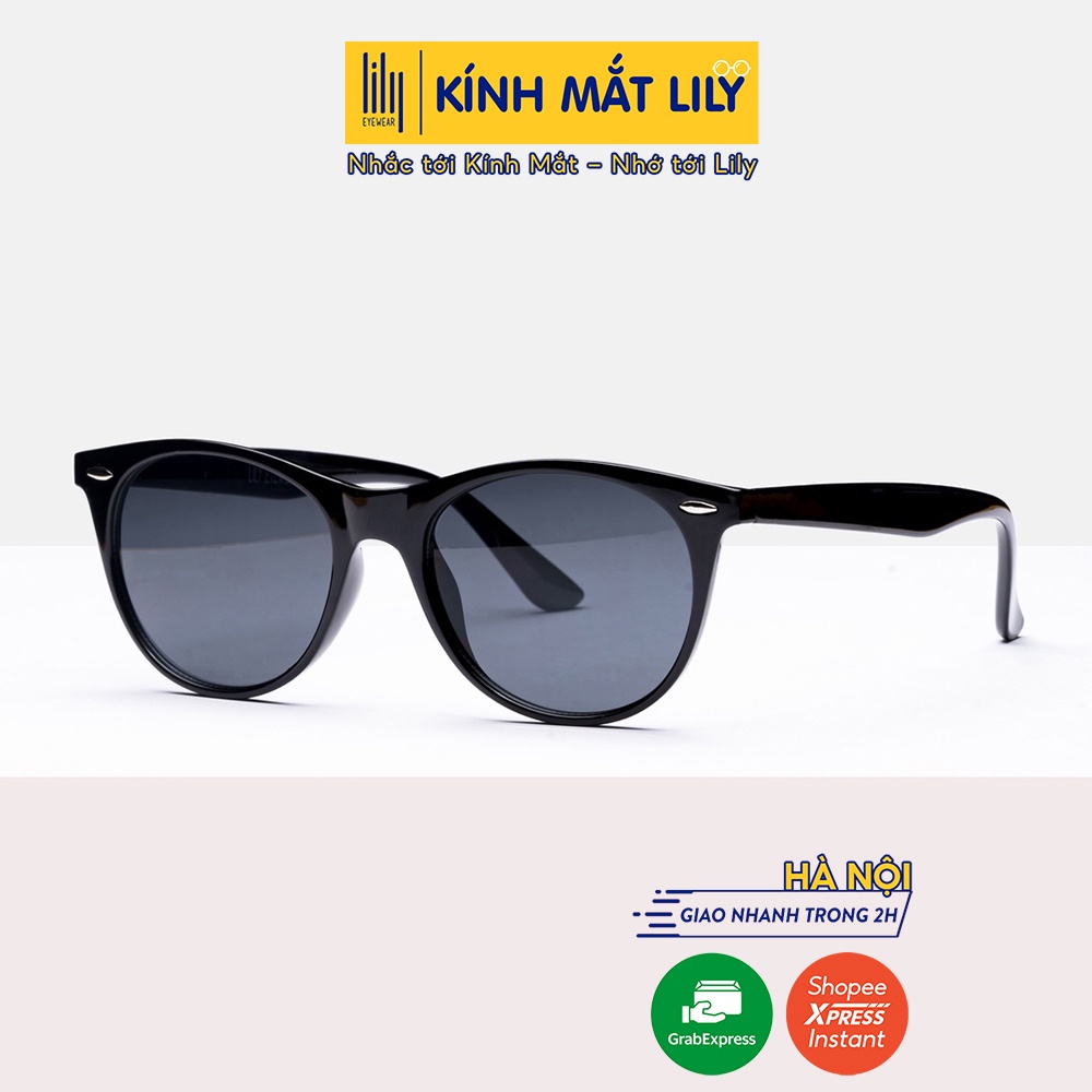 Kính râm nam nữ Lilyeyewear mắt tròn nhựa cao cấp thiết kế phong cách thời trang Hàn Quốc R0003