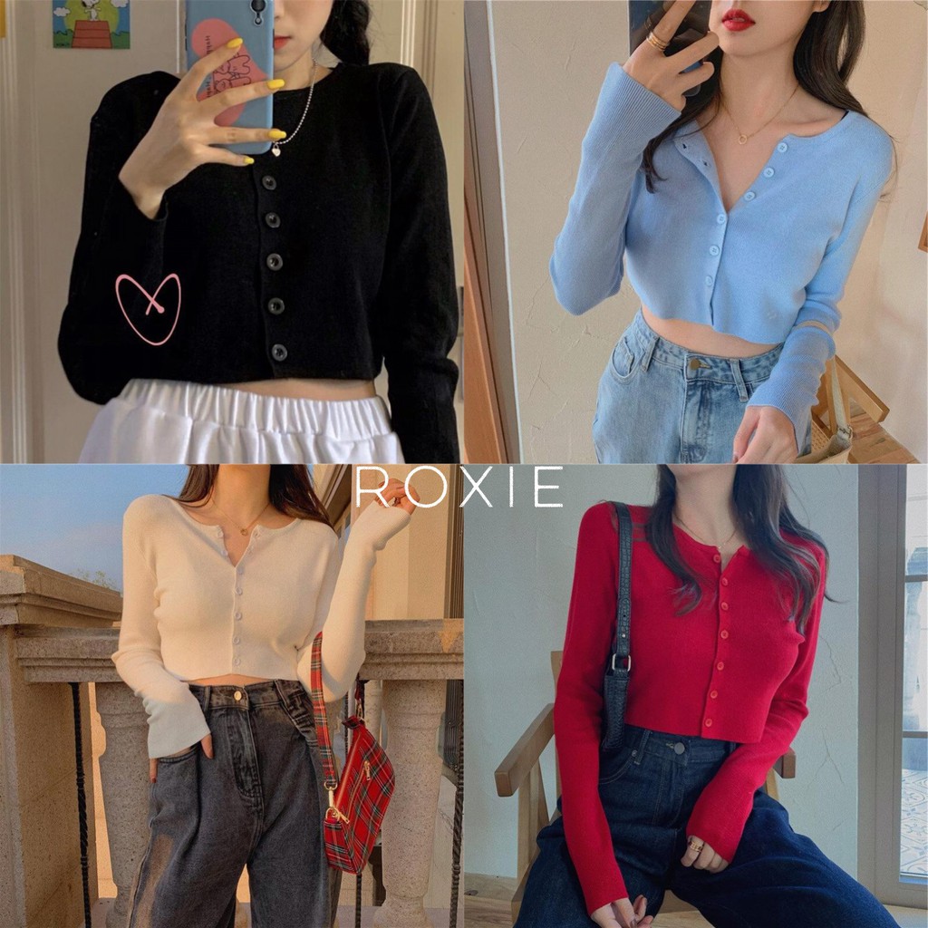 Áo Cardigan Dài Tay 💖FREESHIP💖 Giảm 5k nhập mã [ AO CROPTOP ] 💖 Áo croptop tay dài body yan Ul
